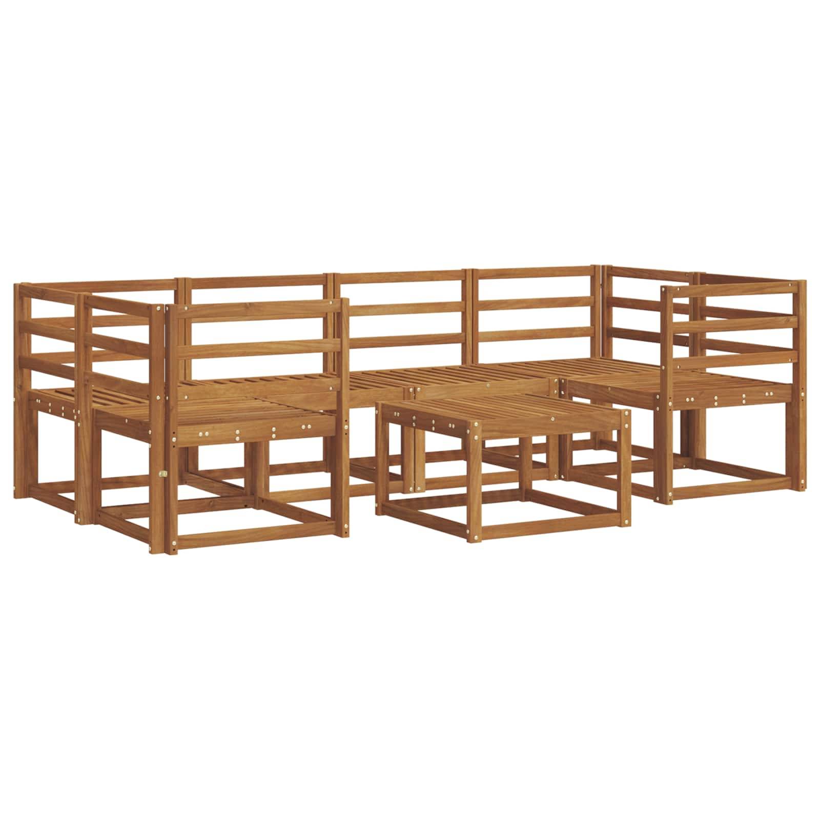 vidaXL Outdoor-Sofagarnitur 7 pcs Natur Massivholz Akazie