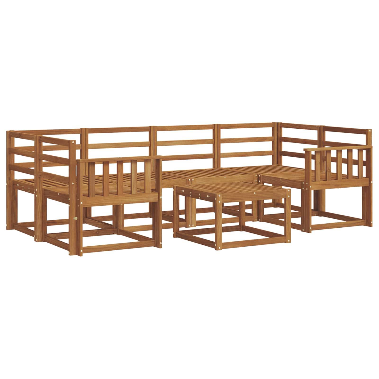 vidaXL Outdoor-Sofagarnitur 7 pcs Natur Massivholz Akazie