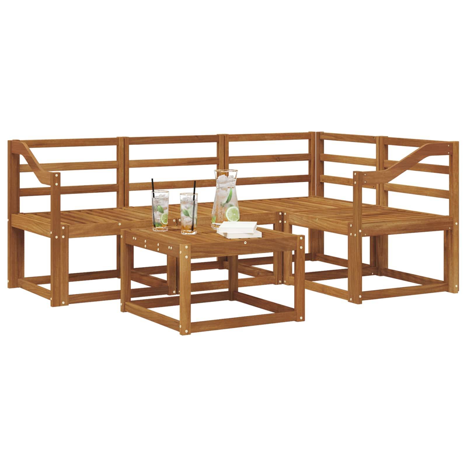 vidaXL Outdoor-Sofagarnitur 5 pcs Natur Massivholz Akazie