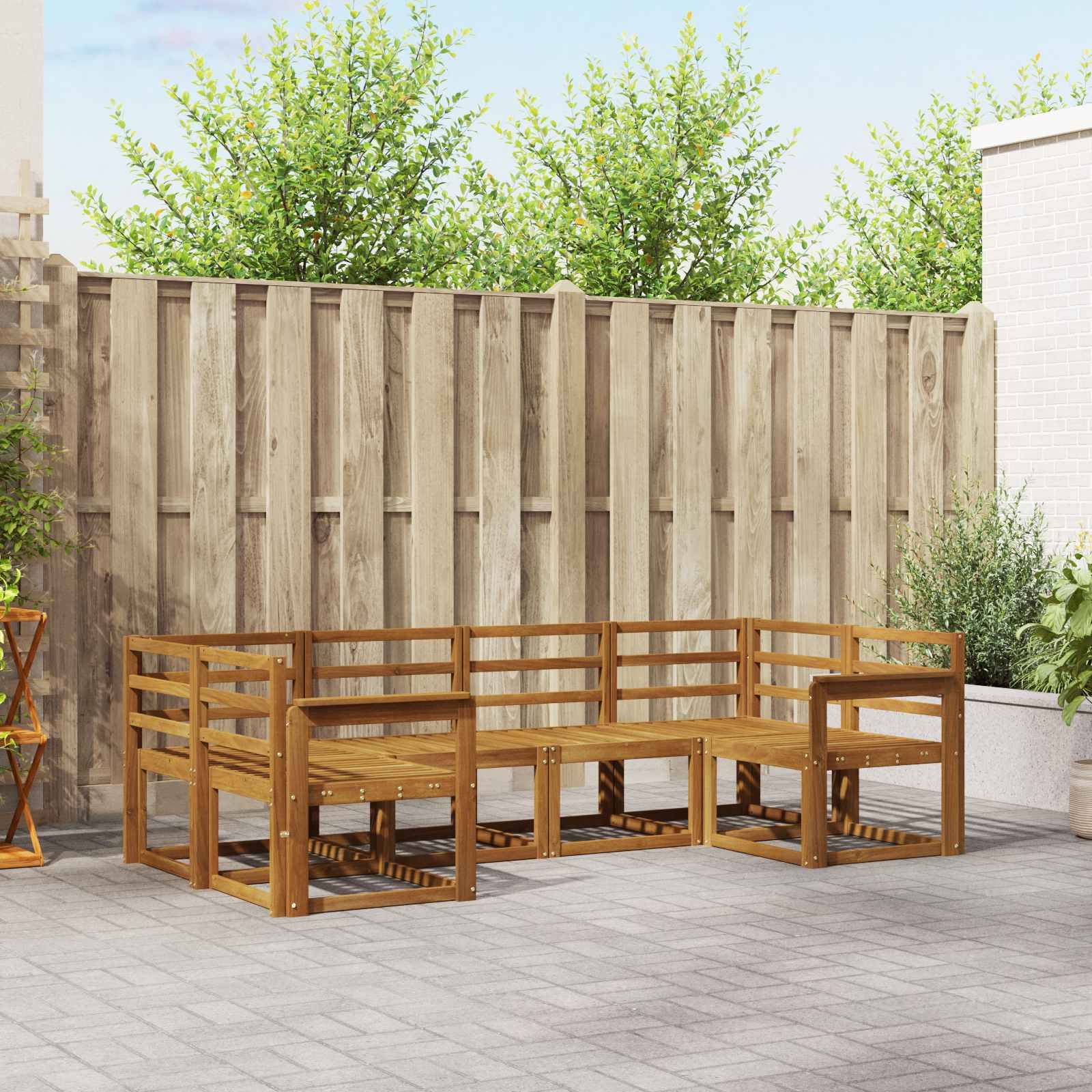 vidaXL Outdoor-Sofagarnitur 6 pcs Natur Massivholz Akazie