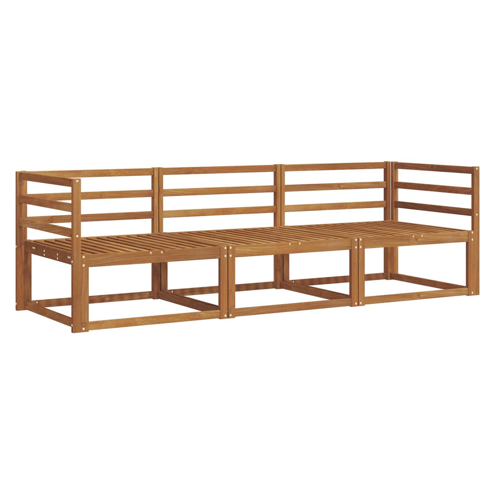 vidaXL Outdoor-Sofagarnitur 3 pcs Natur Massivholz Akazie