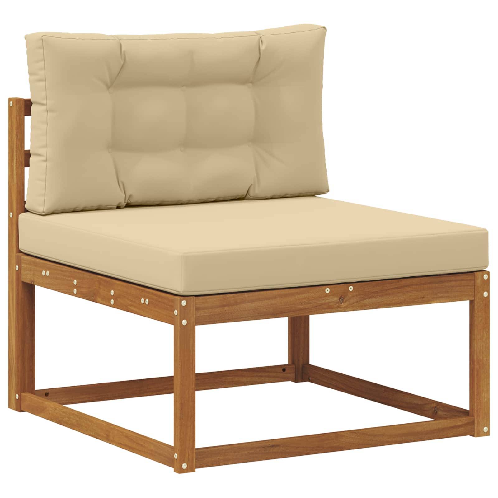 vidaXL Outdoor-Sofagarnitur mit Kissen 8 pcs Natur und Beige