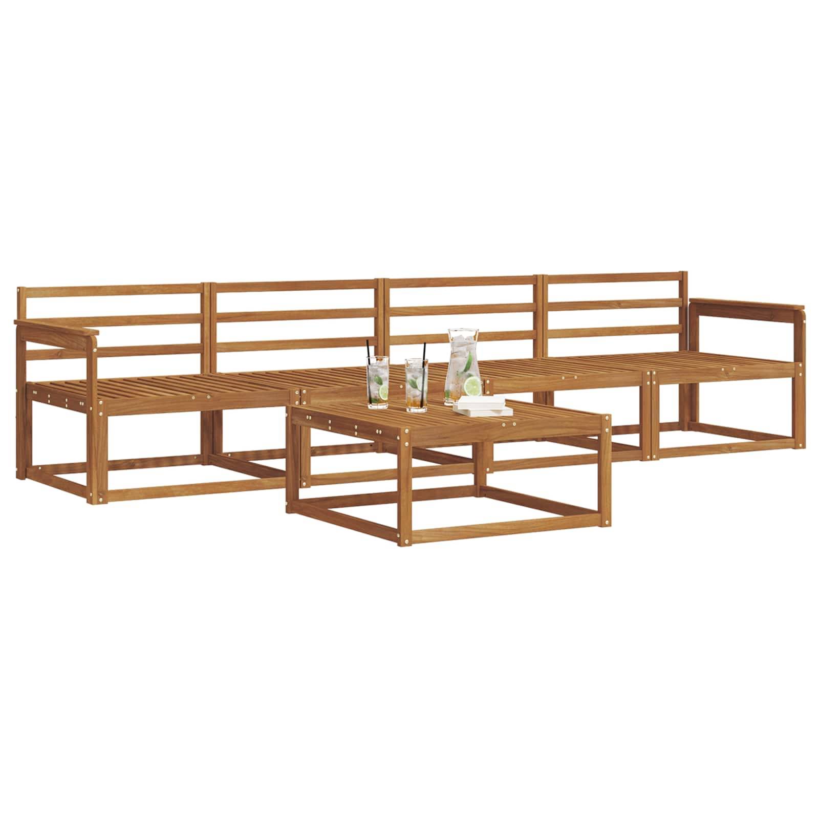 vidaXL Outdoor-Sofagarnitur 5 pcs Natur Massivholz Akazie