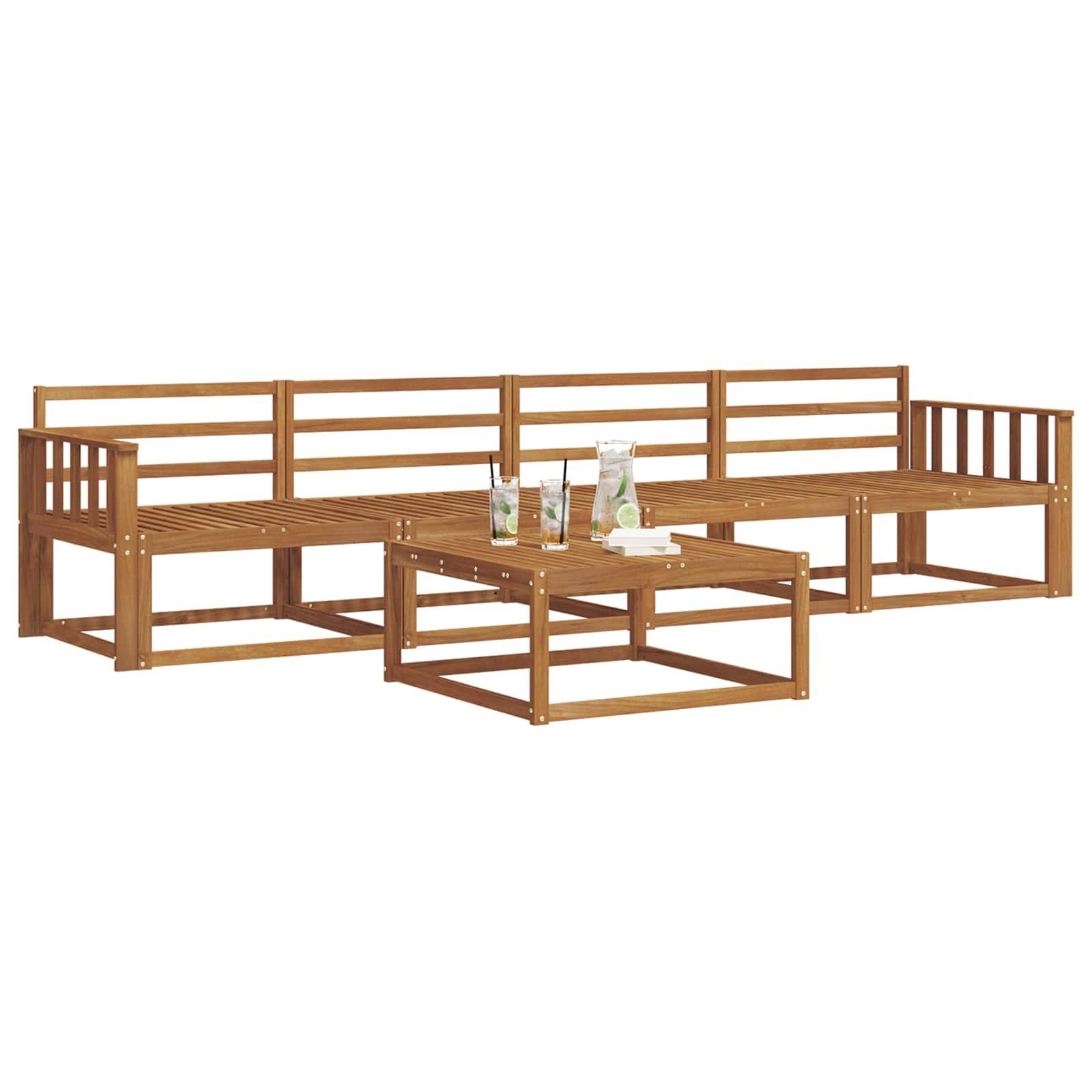 vidaXL Outdoor-Sofagarnitur 5 pcs Natur Massivholz Akazie
