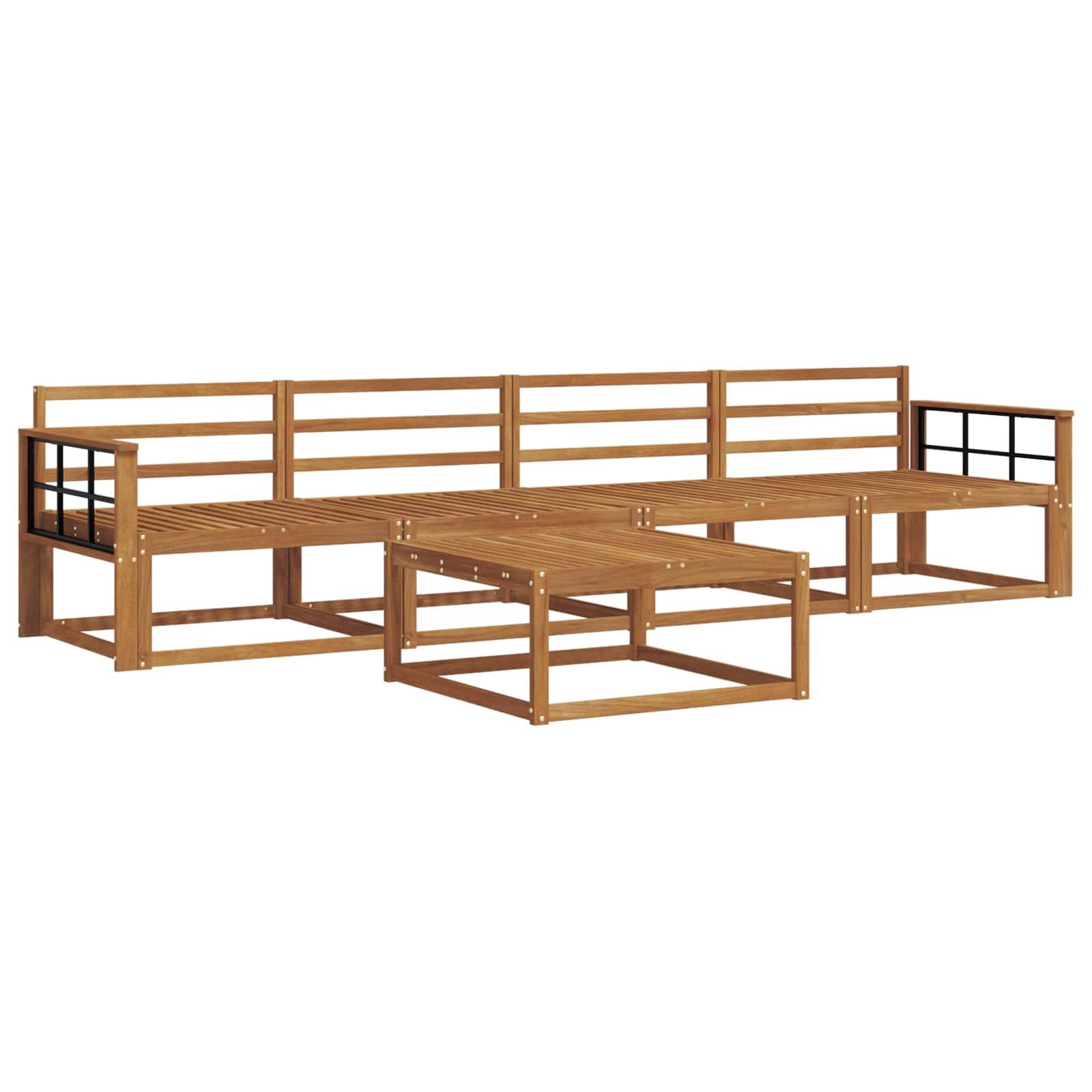 vidaXL Outdoor-Sofagarnitur 5 pcs Natur Massivholz Akazie