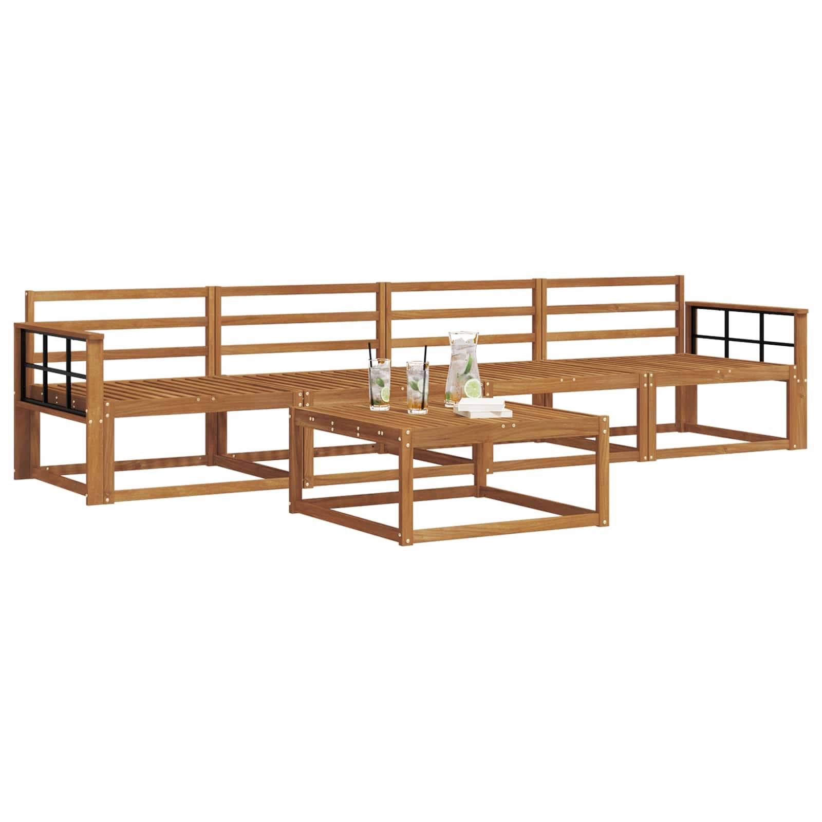 vidaXL Outdoor-Sofagarnitur 5 pcs Natur Massivholz Akazie