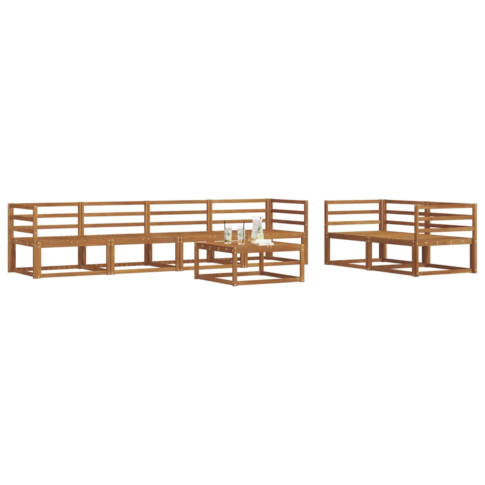 vidaXL Outdoor-Sofagarnitur 7 pcs Natur Massivholz Akazie