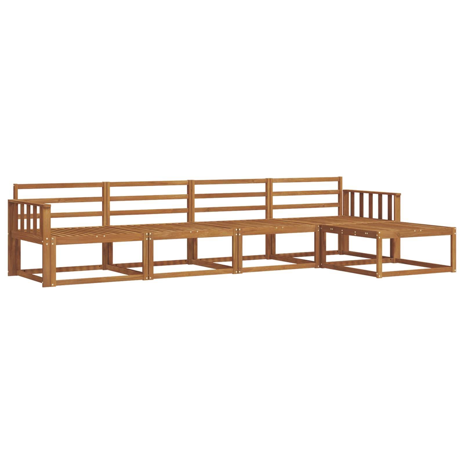 vidaXL Outdoor-Sofagarnitur 5 pcs Natur Massivholz Akazie