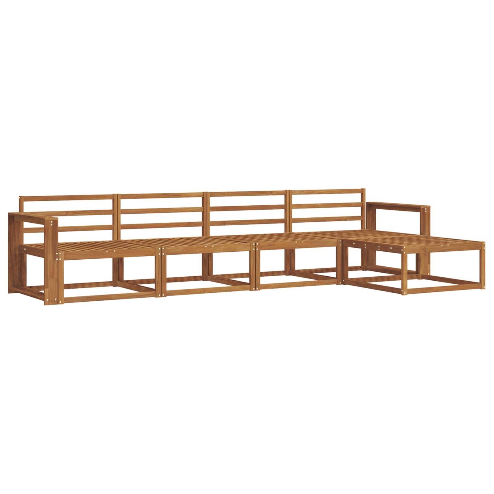 vidaXL Outdoor-Sofagarnitur 5 pcs Natur Massivholz Akazie