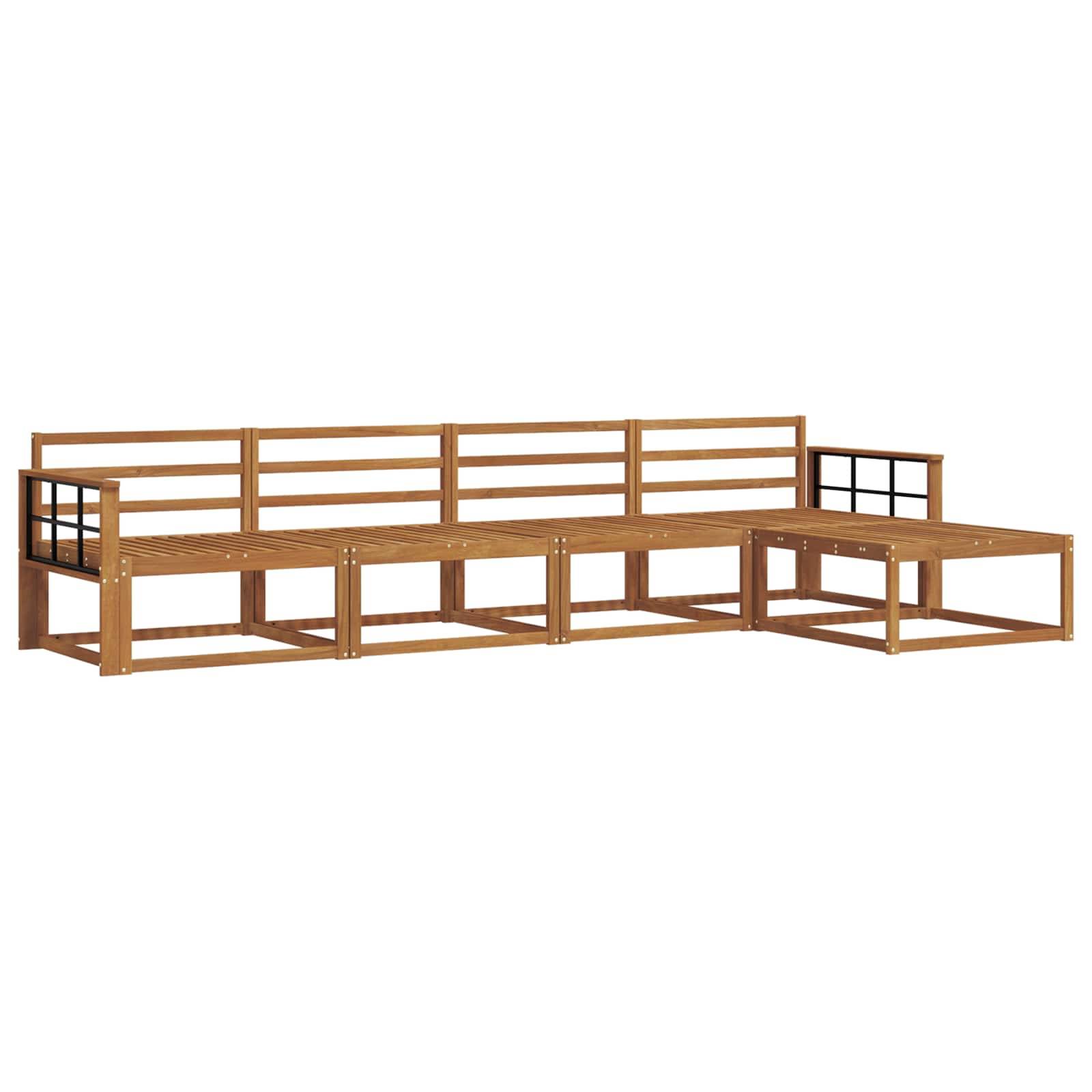 vidaXL Outdoor-Sofagarnitur 5 pcs Natur Massivholz Akazie