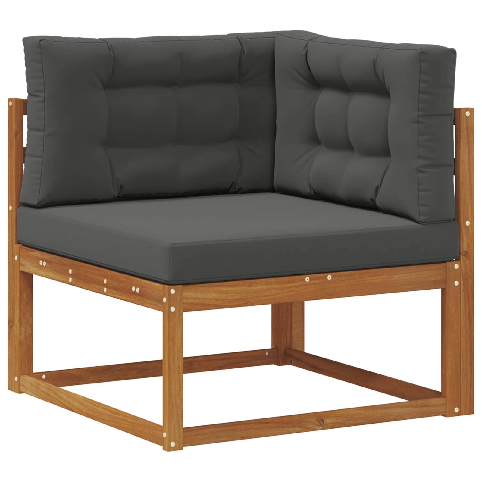 vidaXL Outdoor-Sofagarnitur mit Kissen 9 pcs Natur und Anthrazit