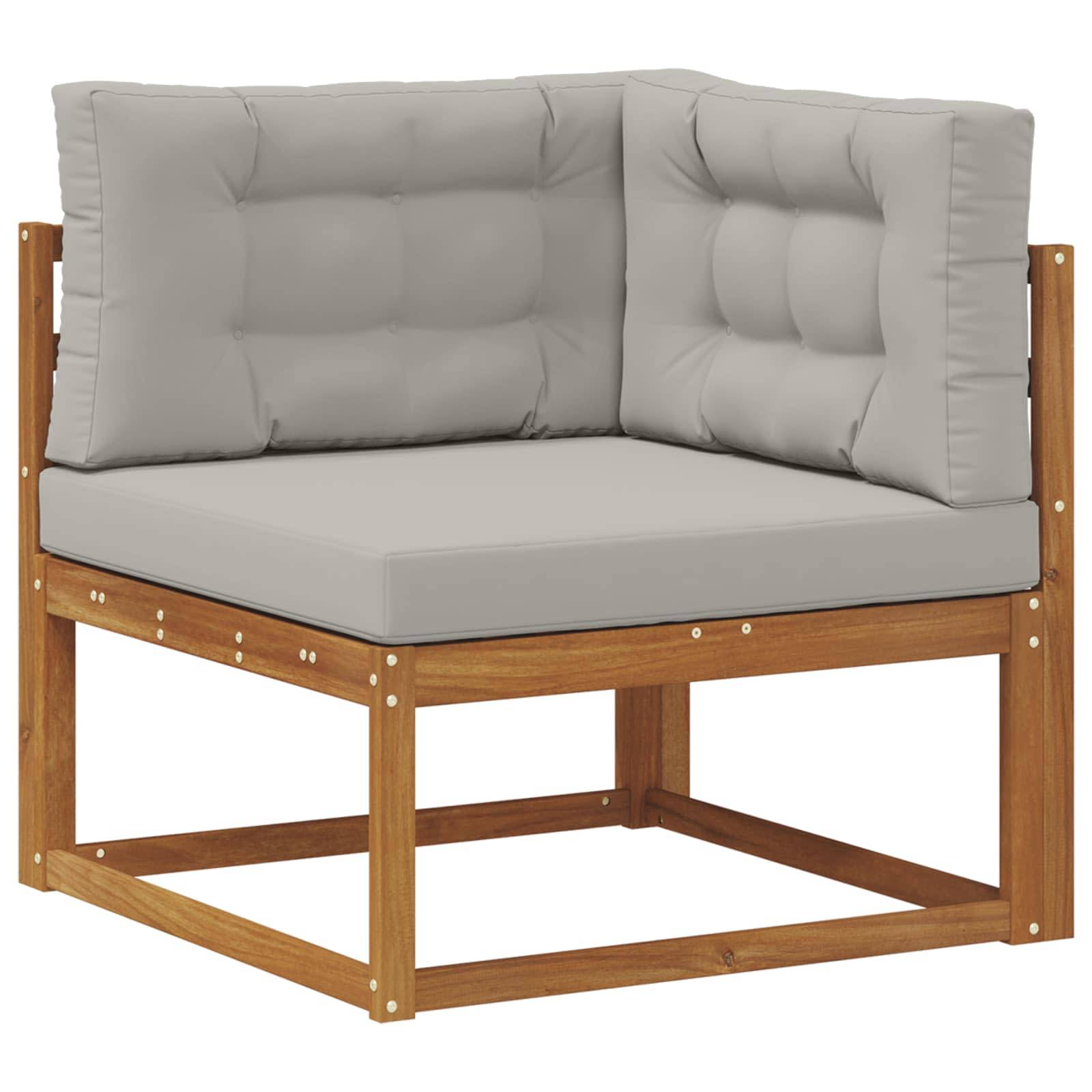 vidaXL Outdoor-Sofagarnitur mit Kissen 8 pcs Natürlich und Hellgrau