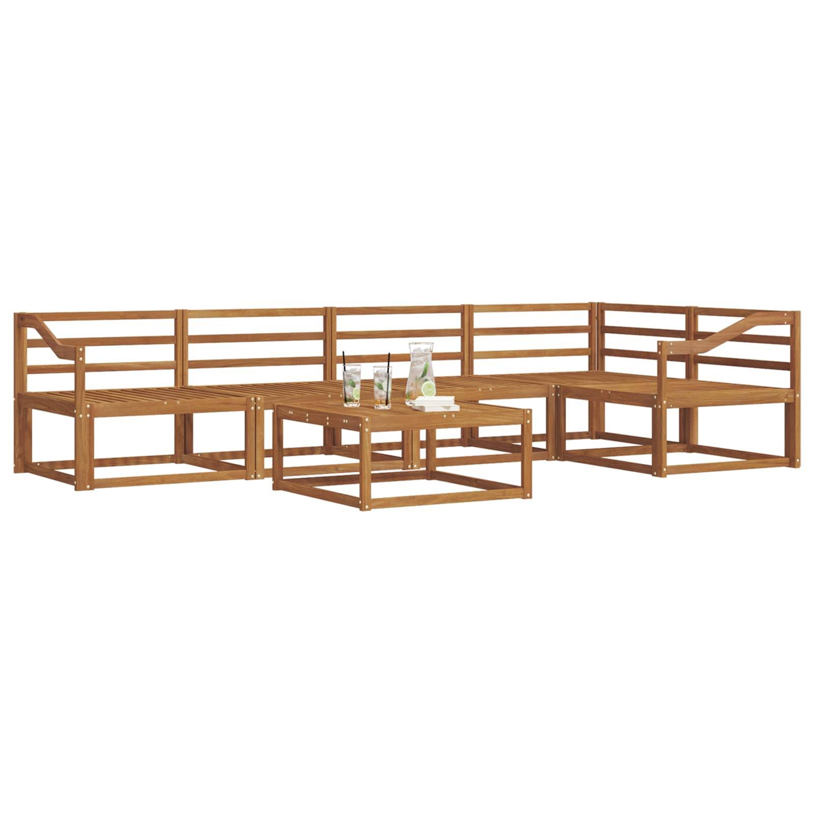 vidaXL Outdoor-Sofagarnitur 6 pcs Natur Massivholz Akazie