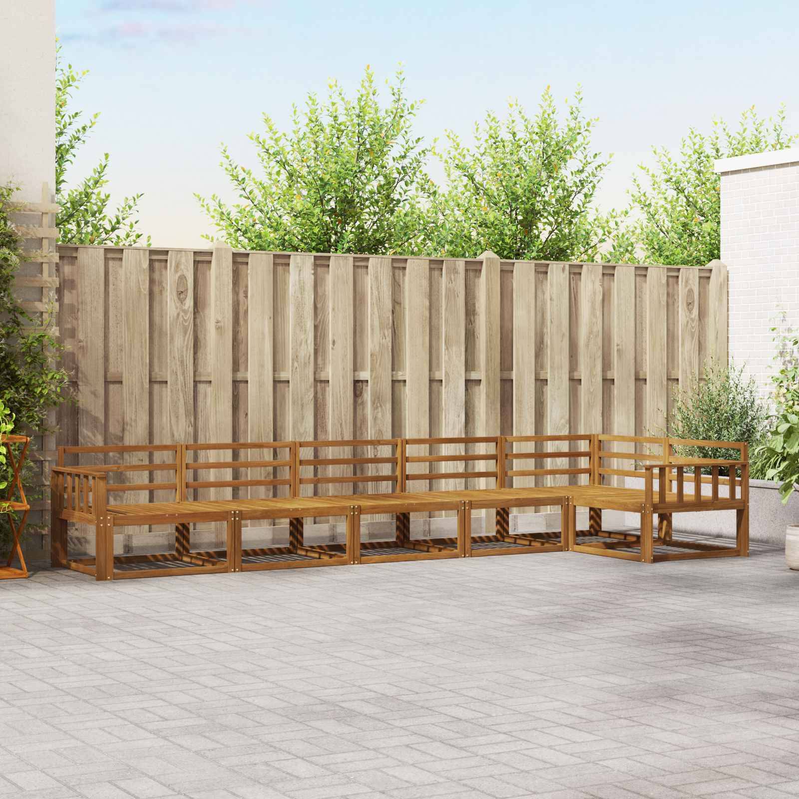 vidaXL Outdoor-Sofagarnitur 6 pcs Natur Massivholz Akazie