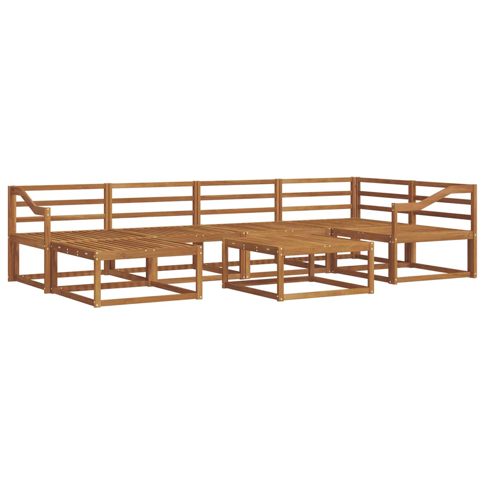 vidaXL Outdoor-Sofagarnitur 7 pcs Natur Massivholz Akazie