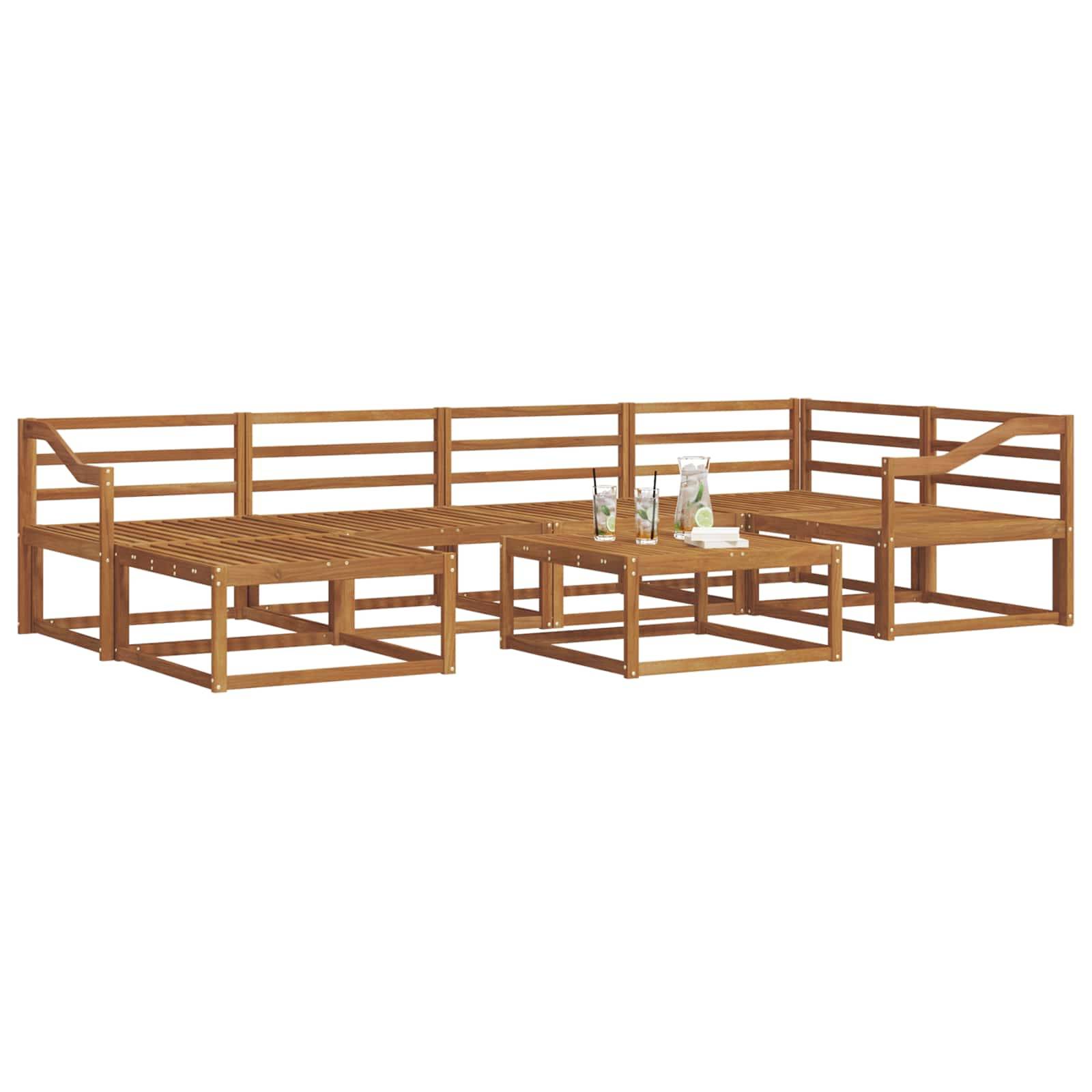 vidaXL Outdoor-Sofagarnitur 7 pcs Natur Massivholz Akazie
