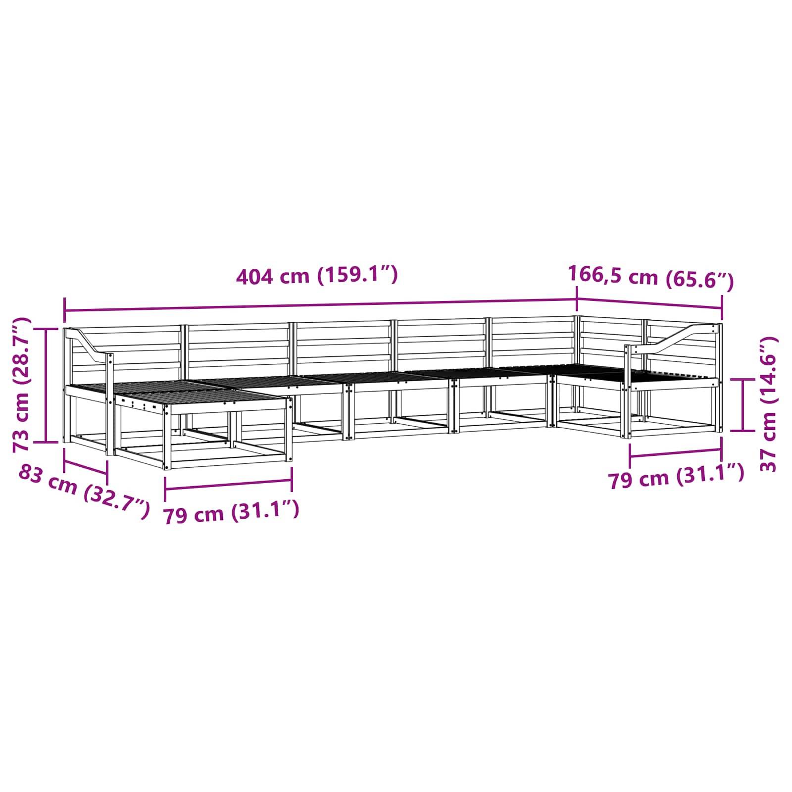 vidaXL Outdoor-Sofagarnitur 7 pcs Weiß Massivholz Akazie