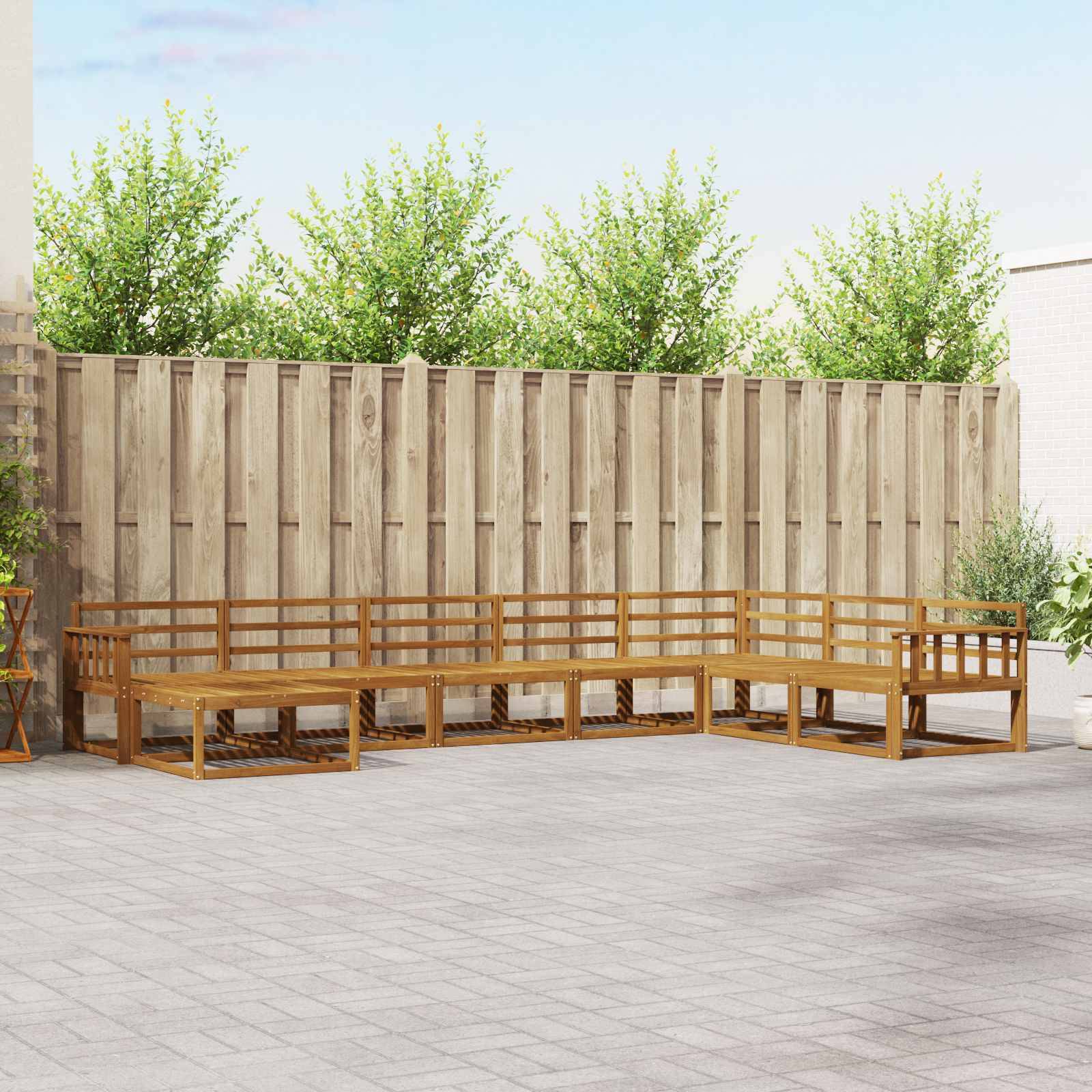 vidaXL Outdoor-Sofagarnitur 8 pcs Natur Massivholz Akazie