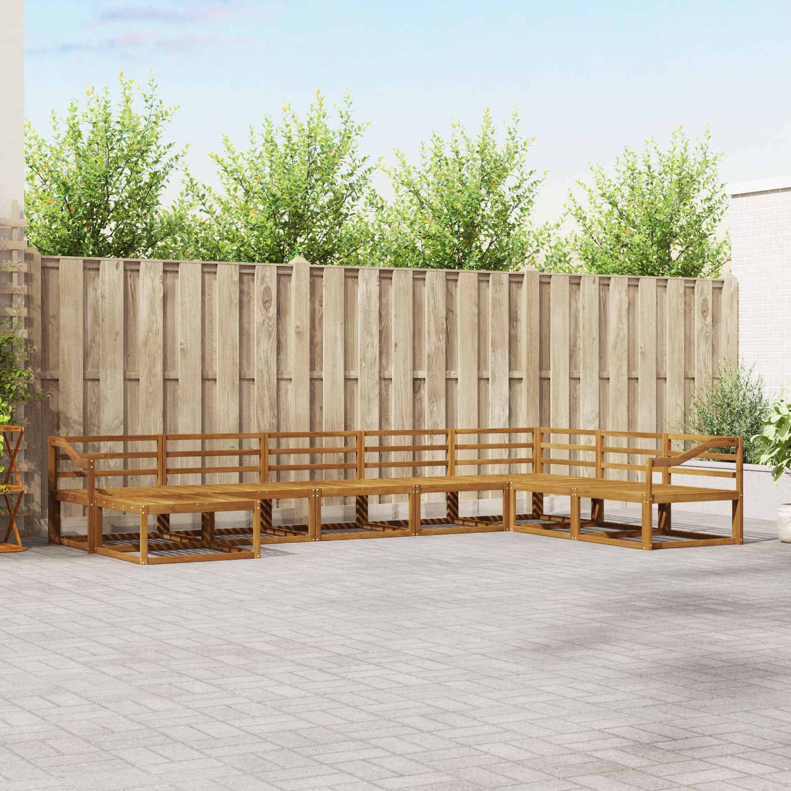 vidaXL Outdoor-Sofagarnitur 8 pcs Natur Massivholz Akazie