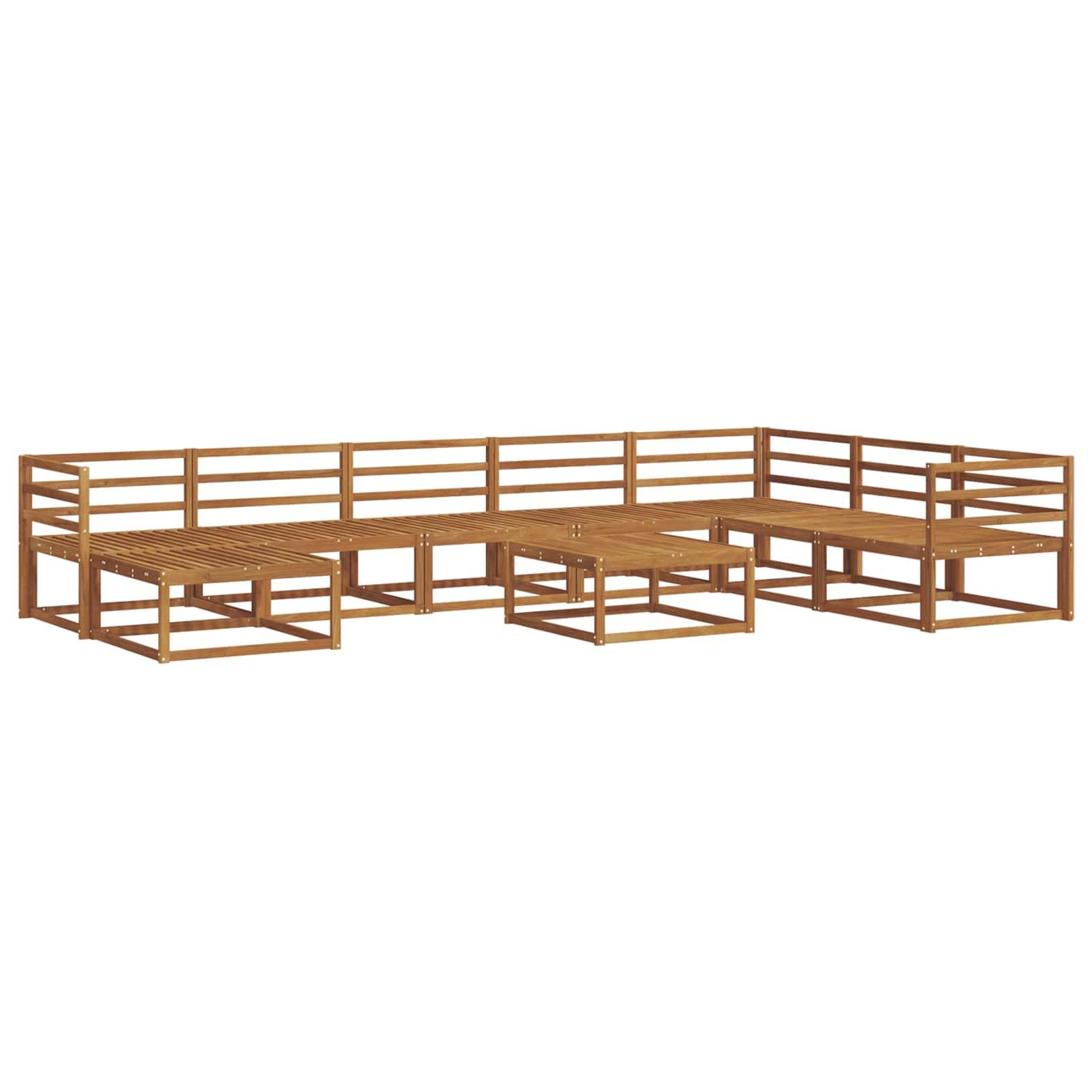 vidaXL Outdoor-Sofagarnitur 9 pcs Natur Massivholz Akazie