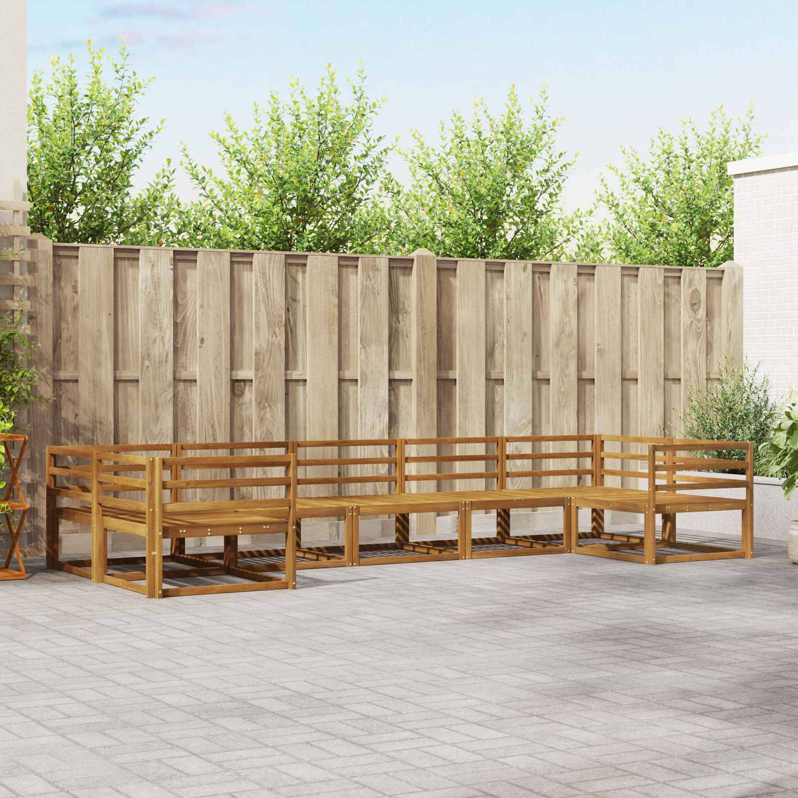vidaXL Outdoor-Sofagarnitur 7 pcs Natur Massivholz Akazie