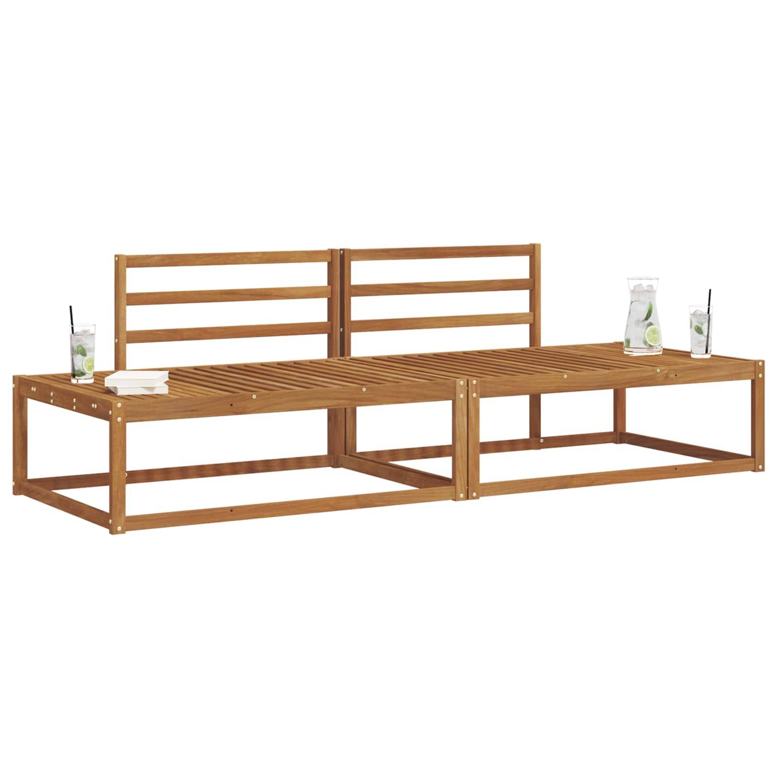 vidaXL Outdoor-Sofagarnitur 2 Stück Natur 230,5 x 83 x 73 cm