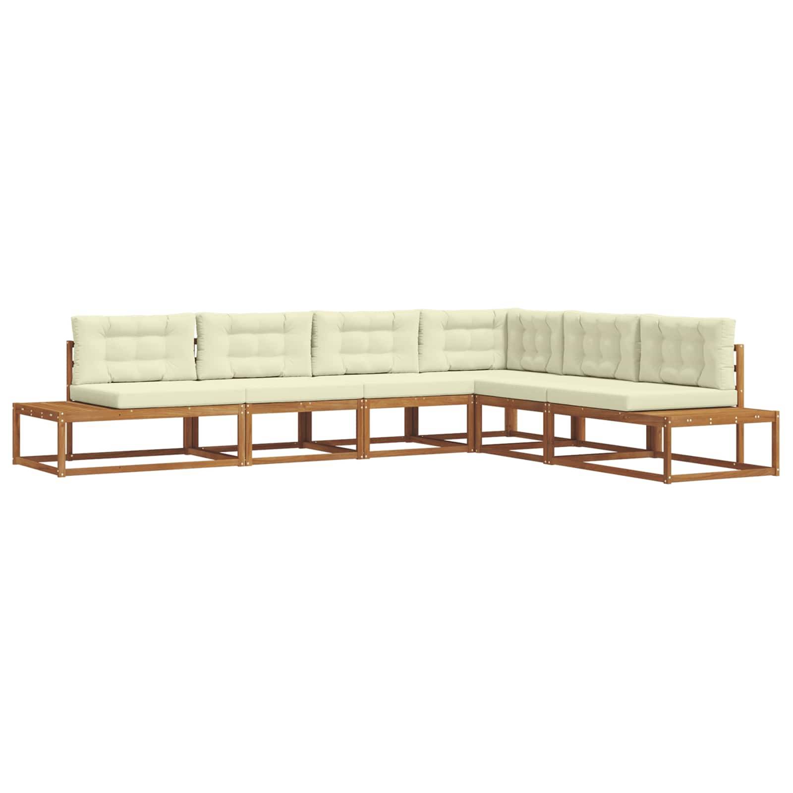 vidaXL Outdoor-Sofagarnitur 6 Stück Natur und Creme