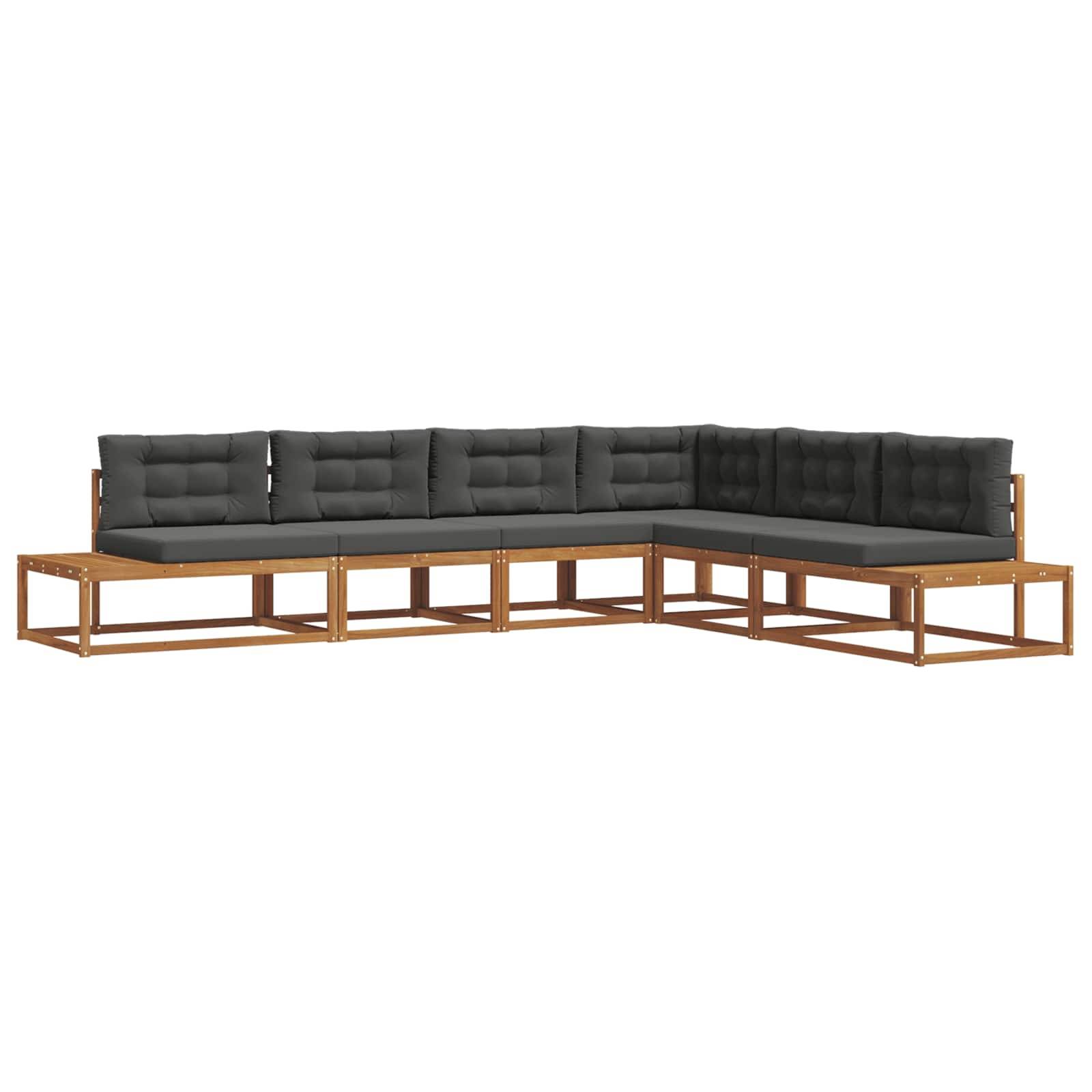 vidaXL Outdoor-Sofagarnitur 6 Stück Natur und Anthrazit