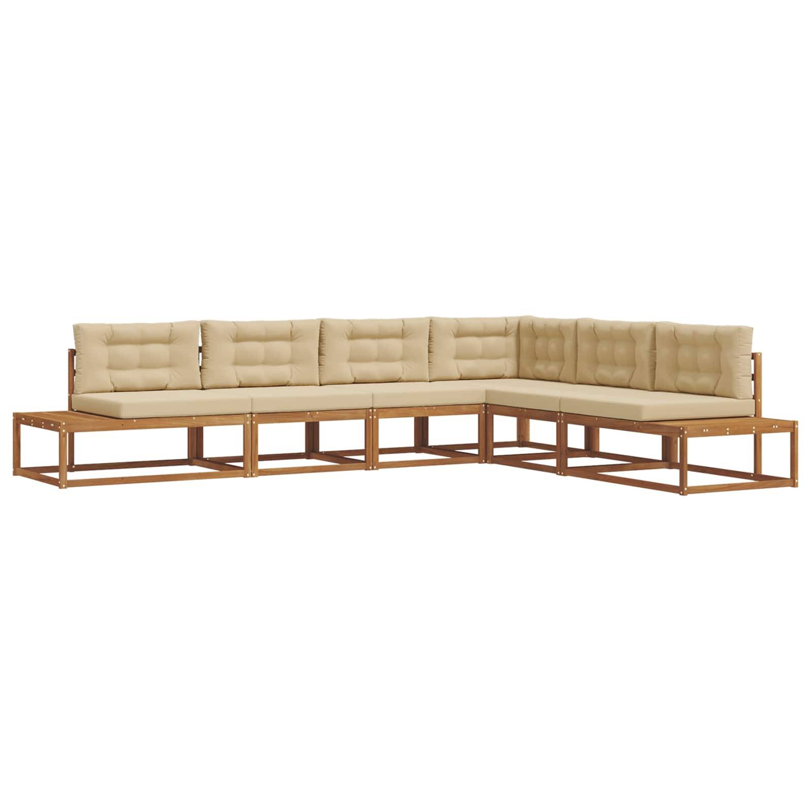vidaXL Outdoor-Sofagarnitur 6 Stück Natur und Beige