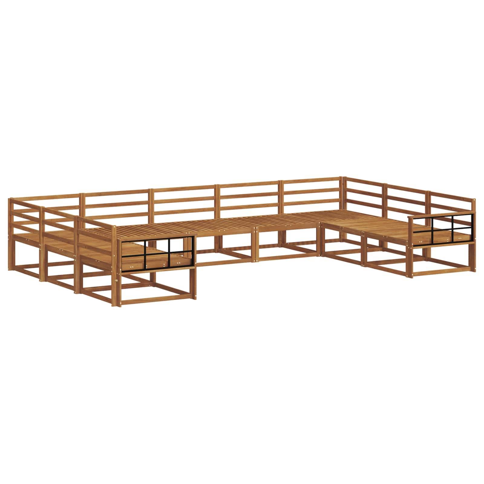 vidaXL Outdoor-Sofagarnitur 9 pcs Natur Massivholz Akazie