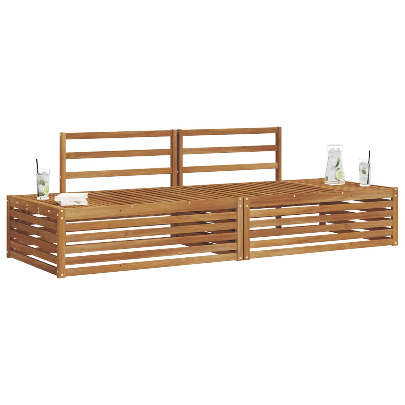 vidaXL Outdoor-Sofagarnitur 2 Stück Natur 203,5 x 83 x 73 cm