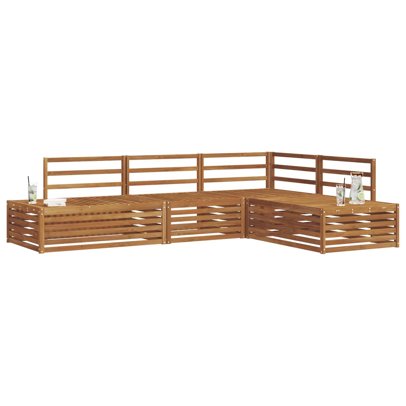 vidaXL Outdoor-Sofagarnitur 4 Stück Natur Massivholz Akazie