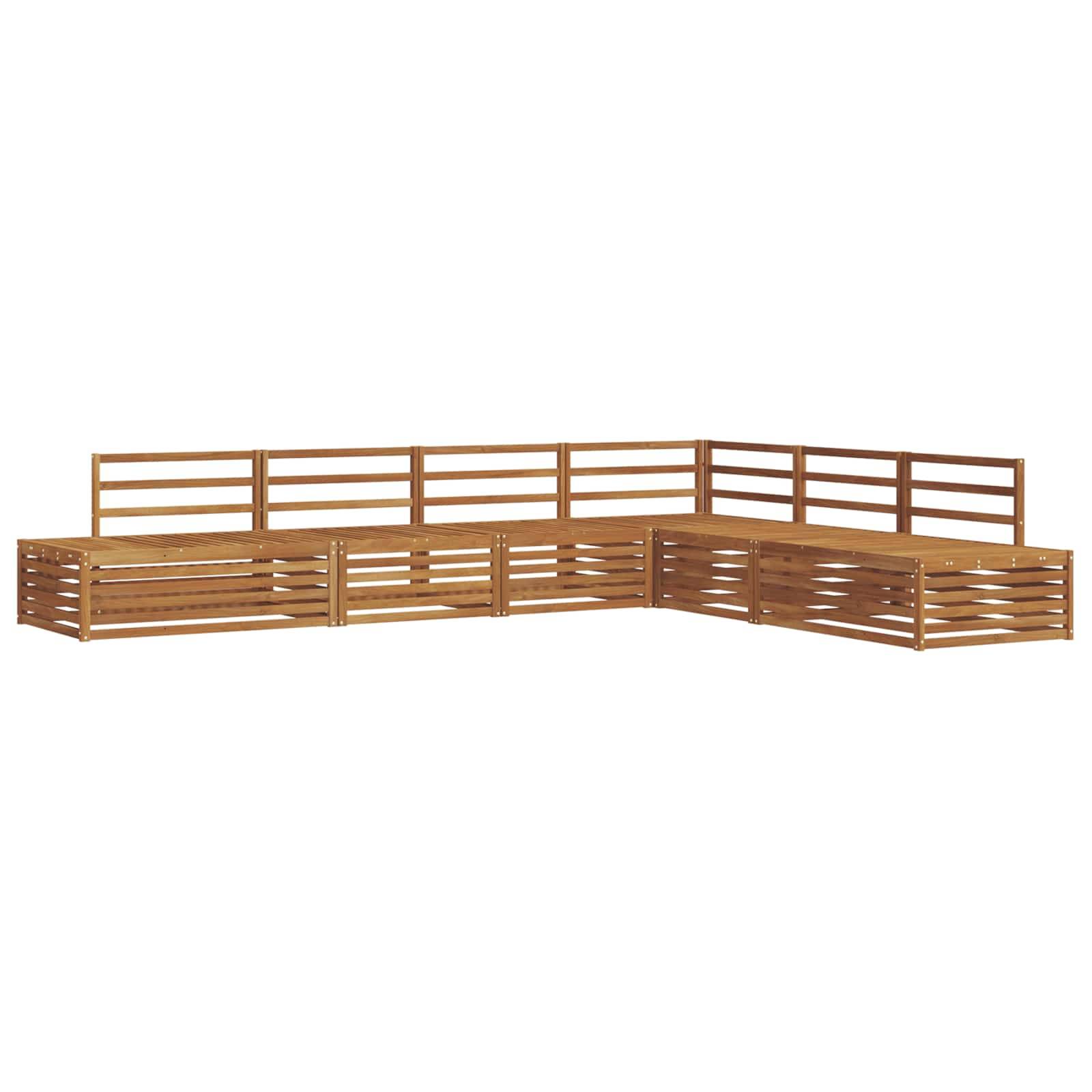 vidaXL Outdoor-Sofagarnitur 6 Stück Natur Massivholz Akazie