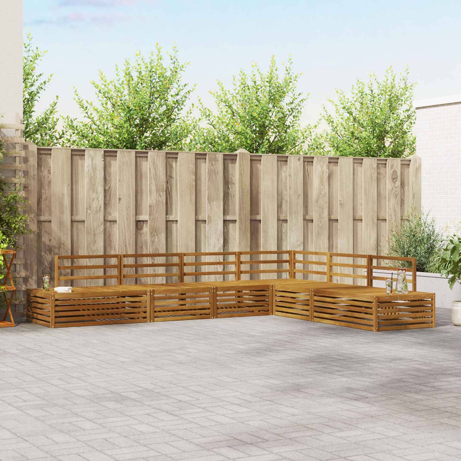 vidaXL Outdoor-Sofagarnitur 6 Stück Natur Massivholz Akazie