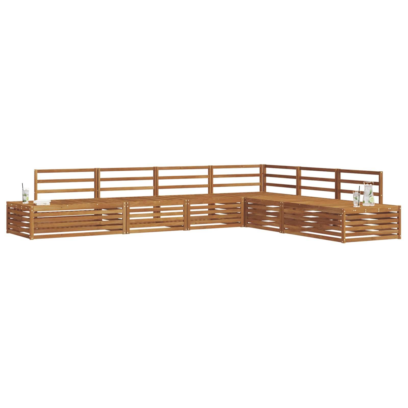 vidaXL Outdoor-Sofagarnitur 6 Stück Natur Massivholz Akazie