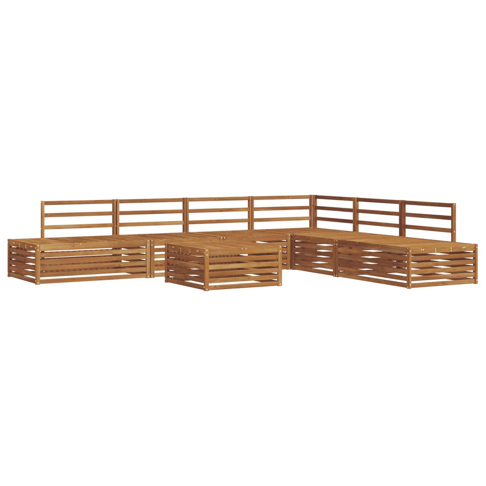 vidaXL Outdoor-Sofagarnitur 7 Stück Natur Massivholz Akazie
