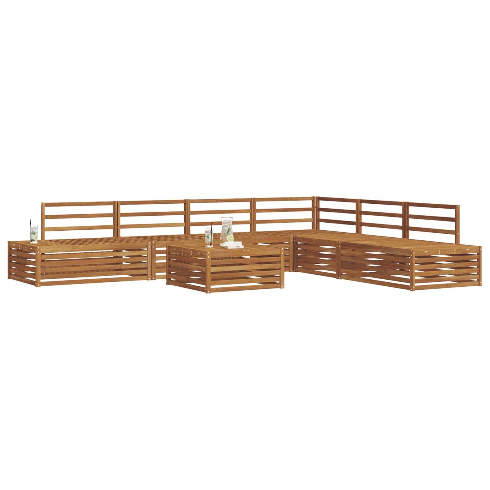 vidaXL Outdoor-Sofagarnitur 7 Stück Natur Massivholz Akazie