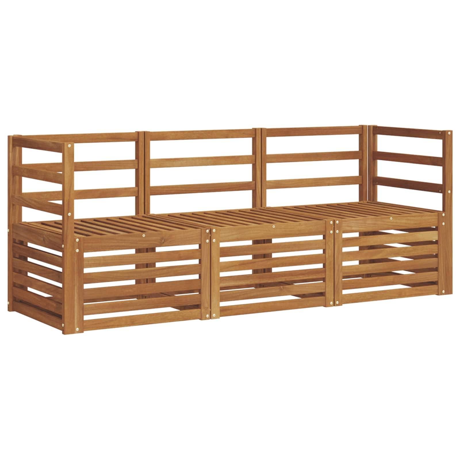 vidaXL Sofagarnituren 3 pcs Natur Massivholz Akazie