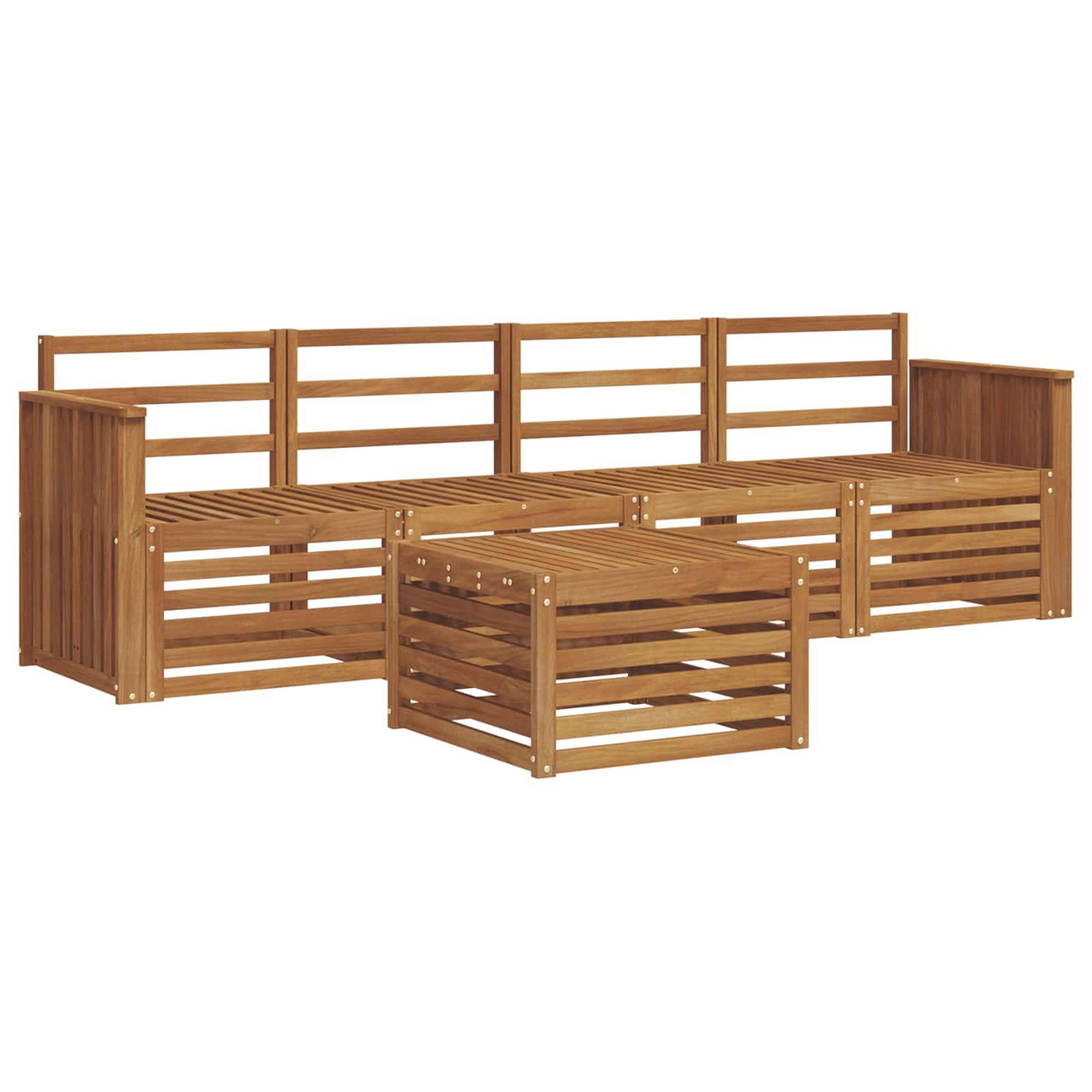 vidaXL Sofagarnituren 5 pcs Natur Massivholz Akazie