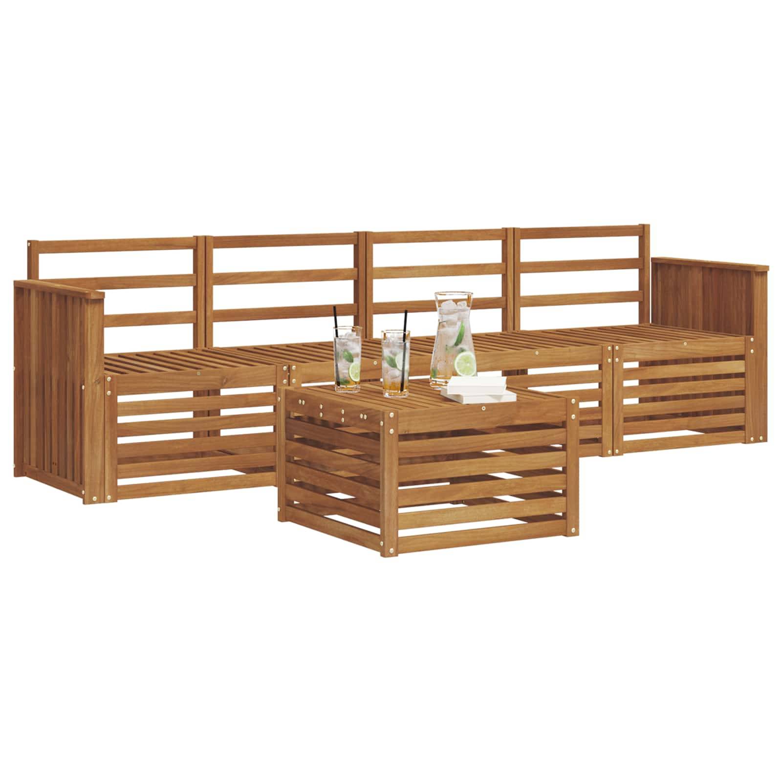 vidaXL Sofagarnituren 5 pcs Natur Massivholz Akazie