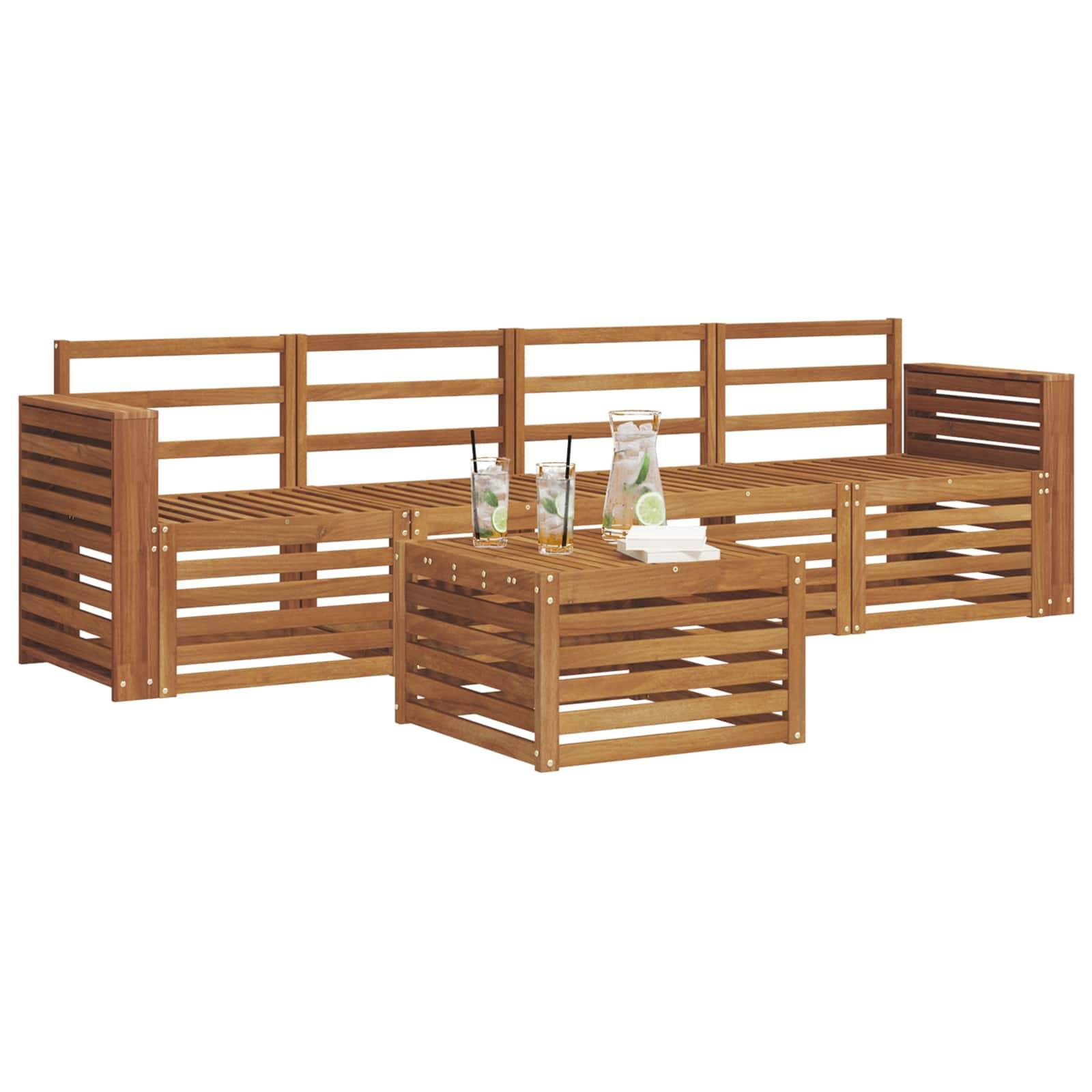 vidaXL Sofagarnituren 5 pcs Natur Massivholz Akazie