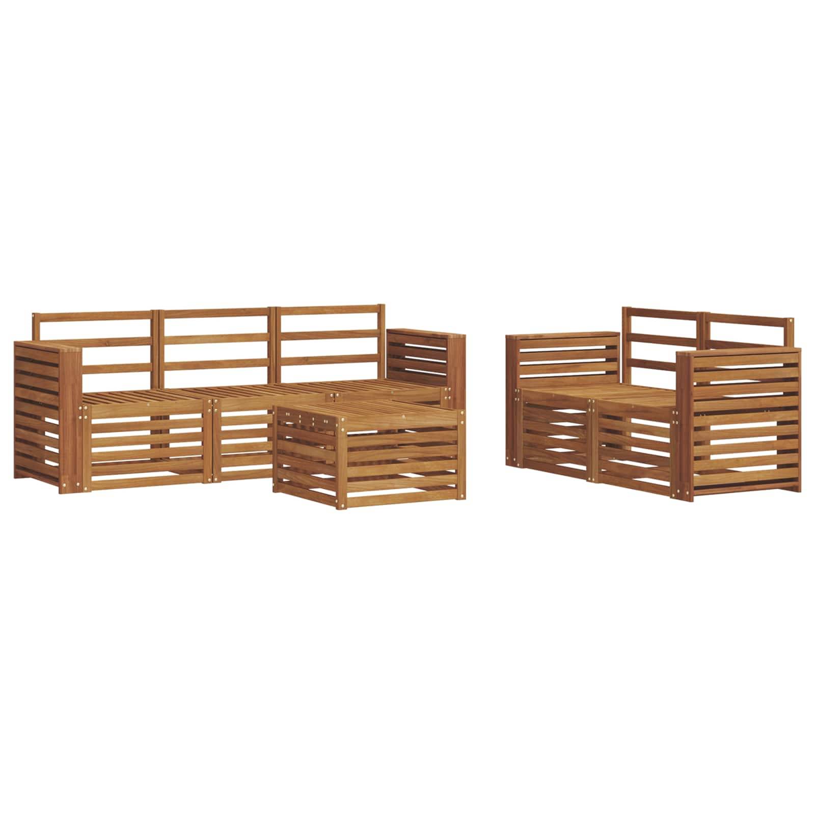 vidaXL Sofagarnituren 6 pcs Natur Massivholz Akazie