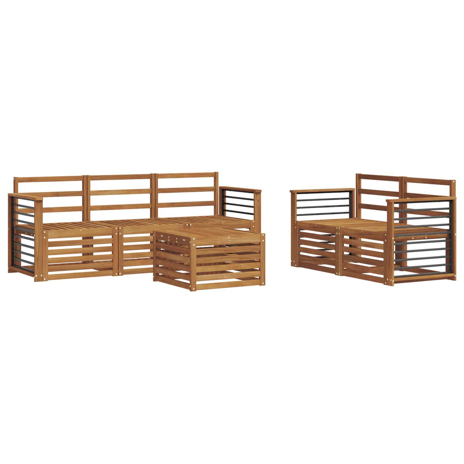 vidaXL Sofagarnituren 6 pcs Natur Massivholz Akazie