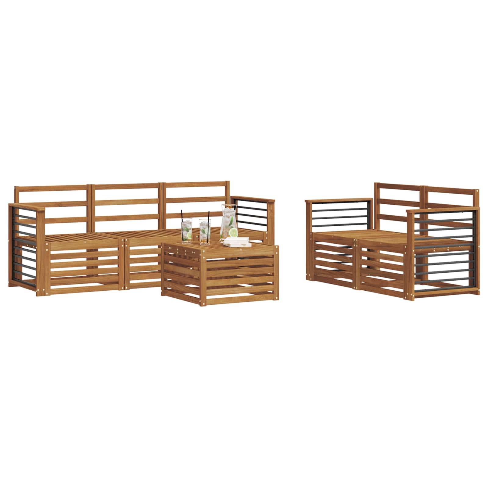 vidaXL Sofagarnituren 6 pcs Natur Massivholz Akazie