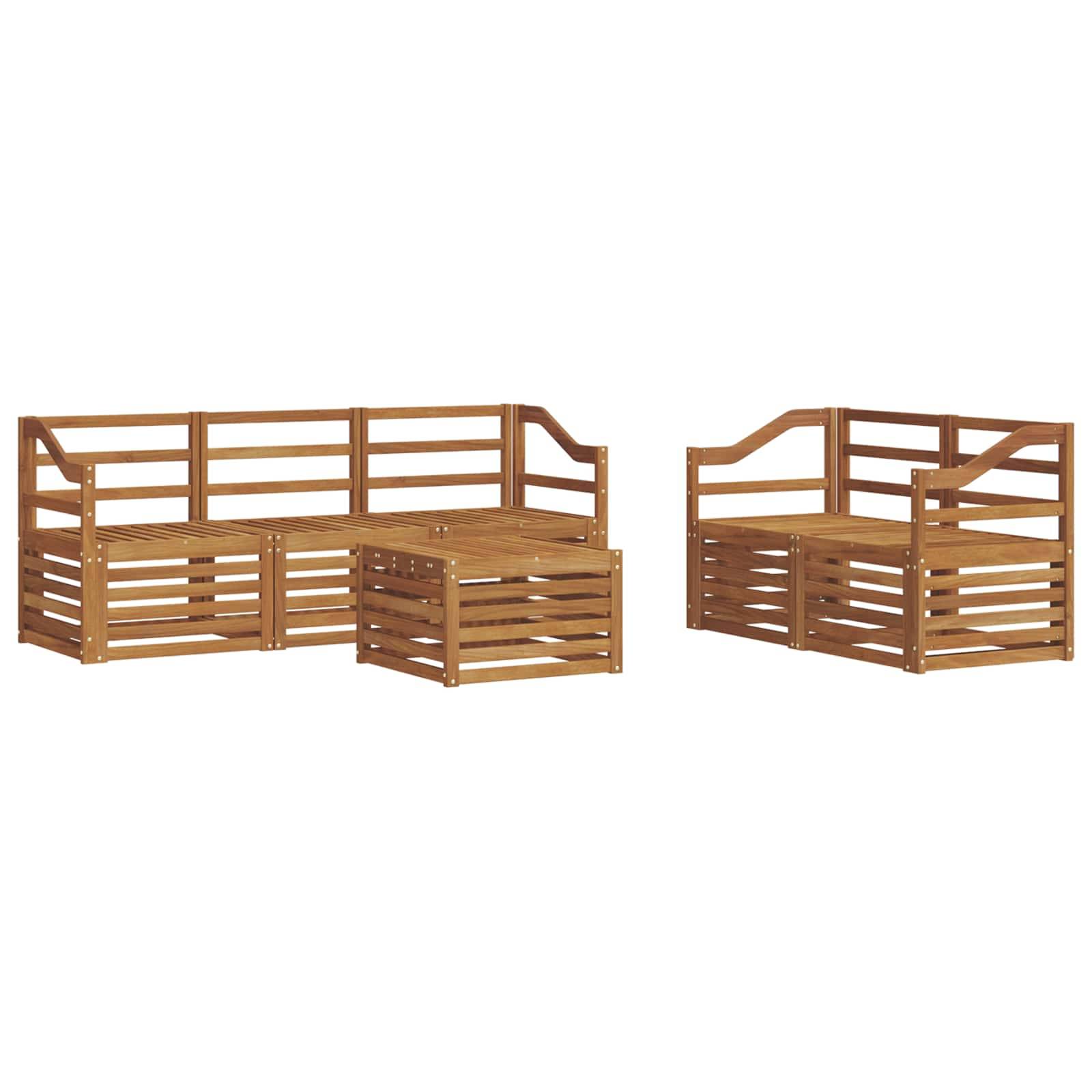 vidaXL Sofagarnituren 6 pcs Natur Massivholz Akazie