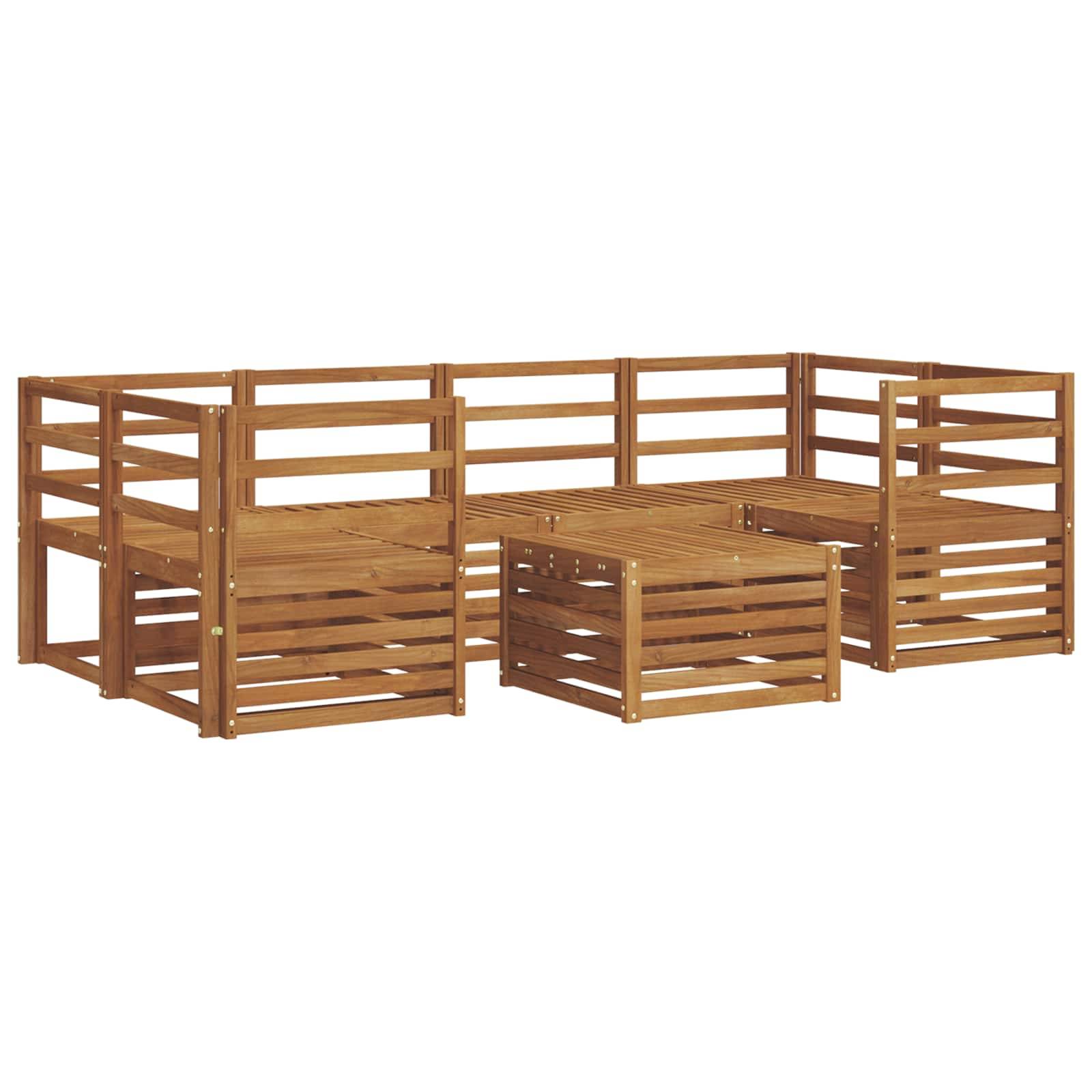 vidaXL Outdoor-Sofagarnitur 7 pcs Natur Massivholz Akazie