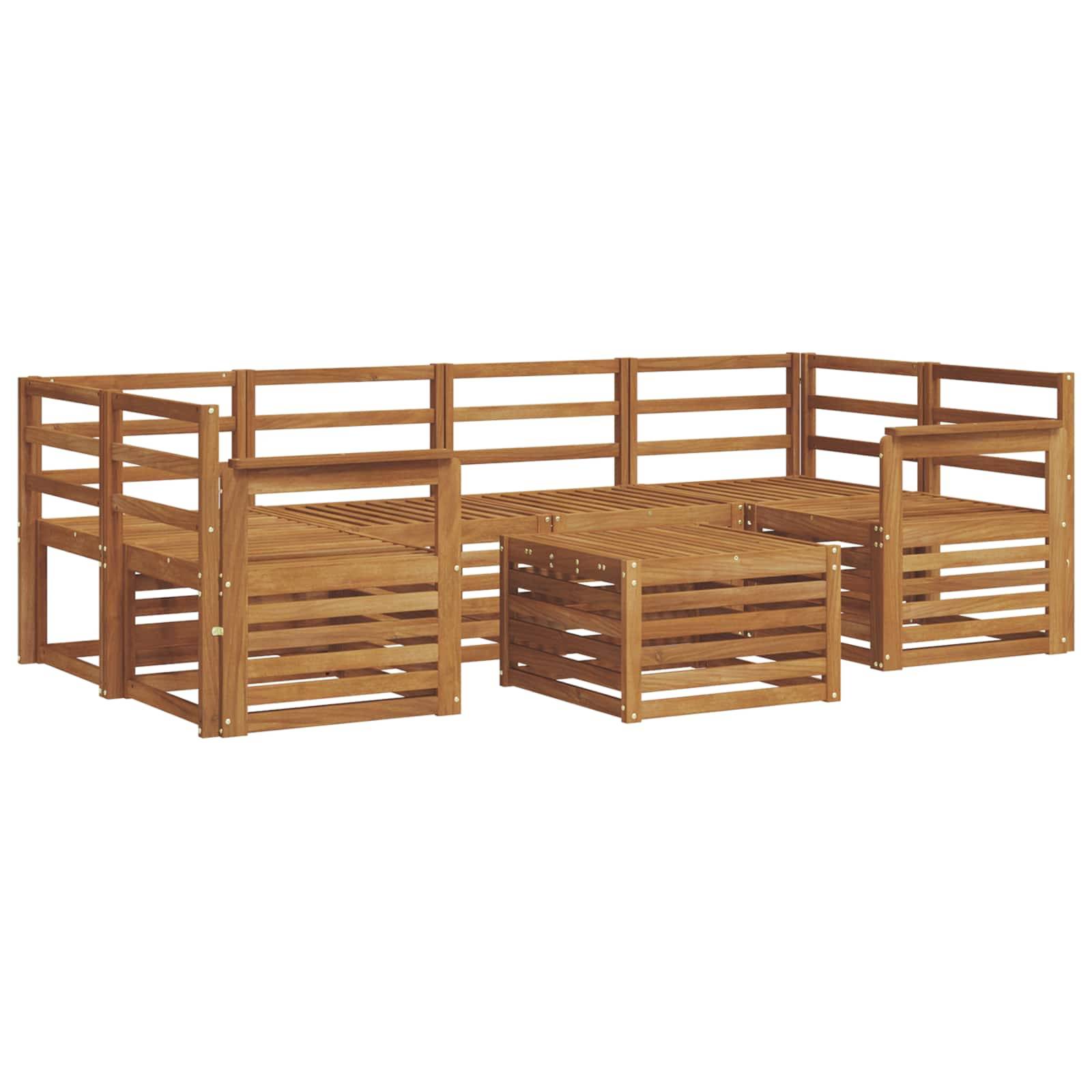 vidaXL Outdoor-Sofagarnitur 7 pcs Natur Massivholz Akazie