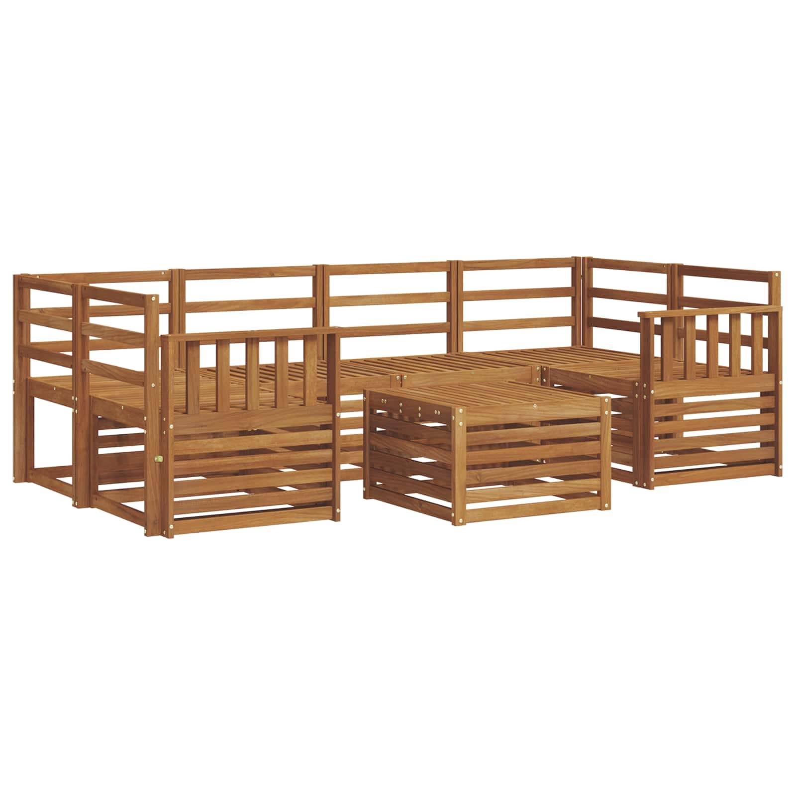 vidaXL Outdoor-Sofagarnitur 7 pcs Natur Massivholz Akazie