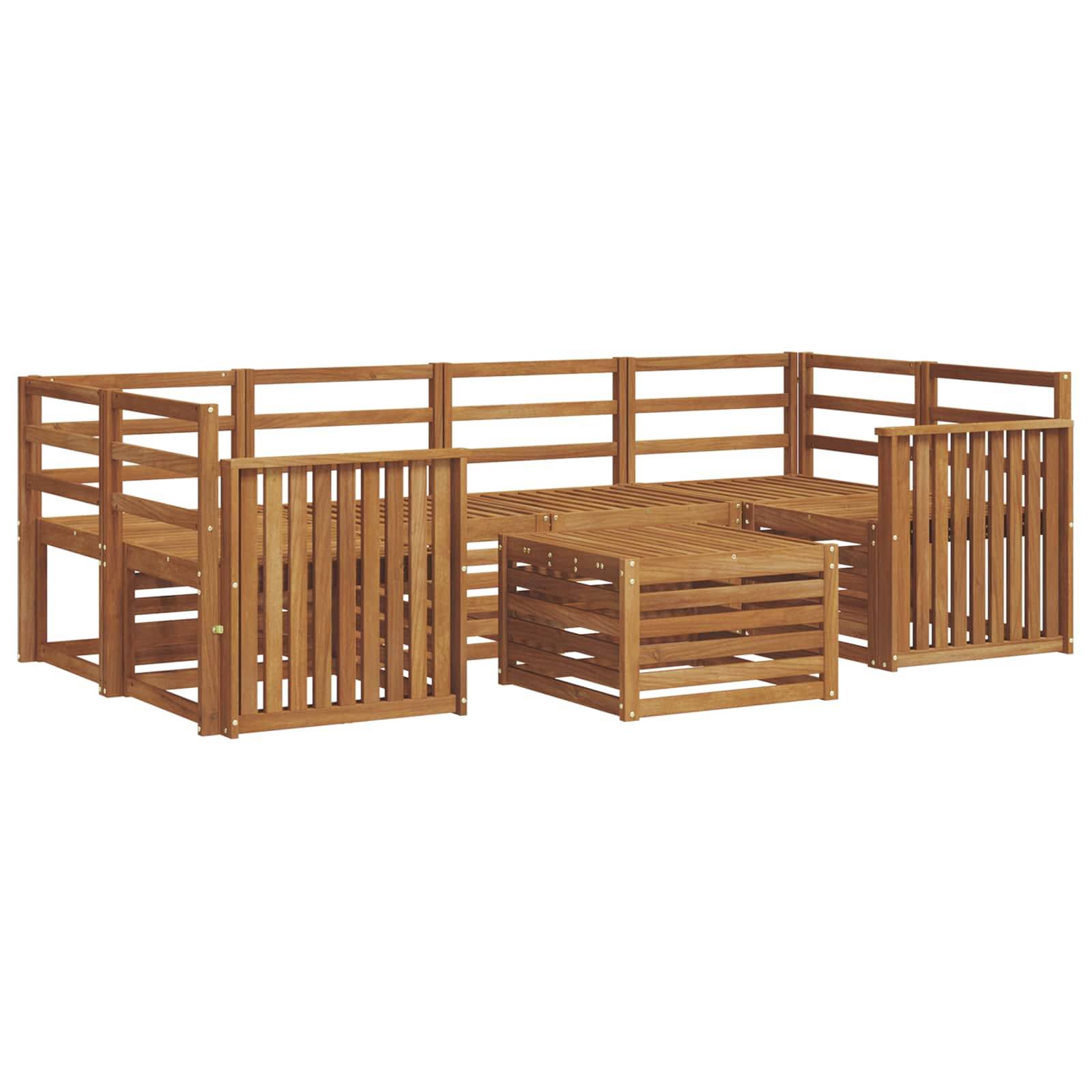 vidaXL Outdoor-Sofagarnitur 7 pcs Natur Massivholz Akazie