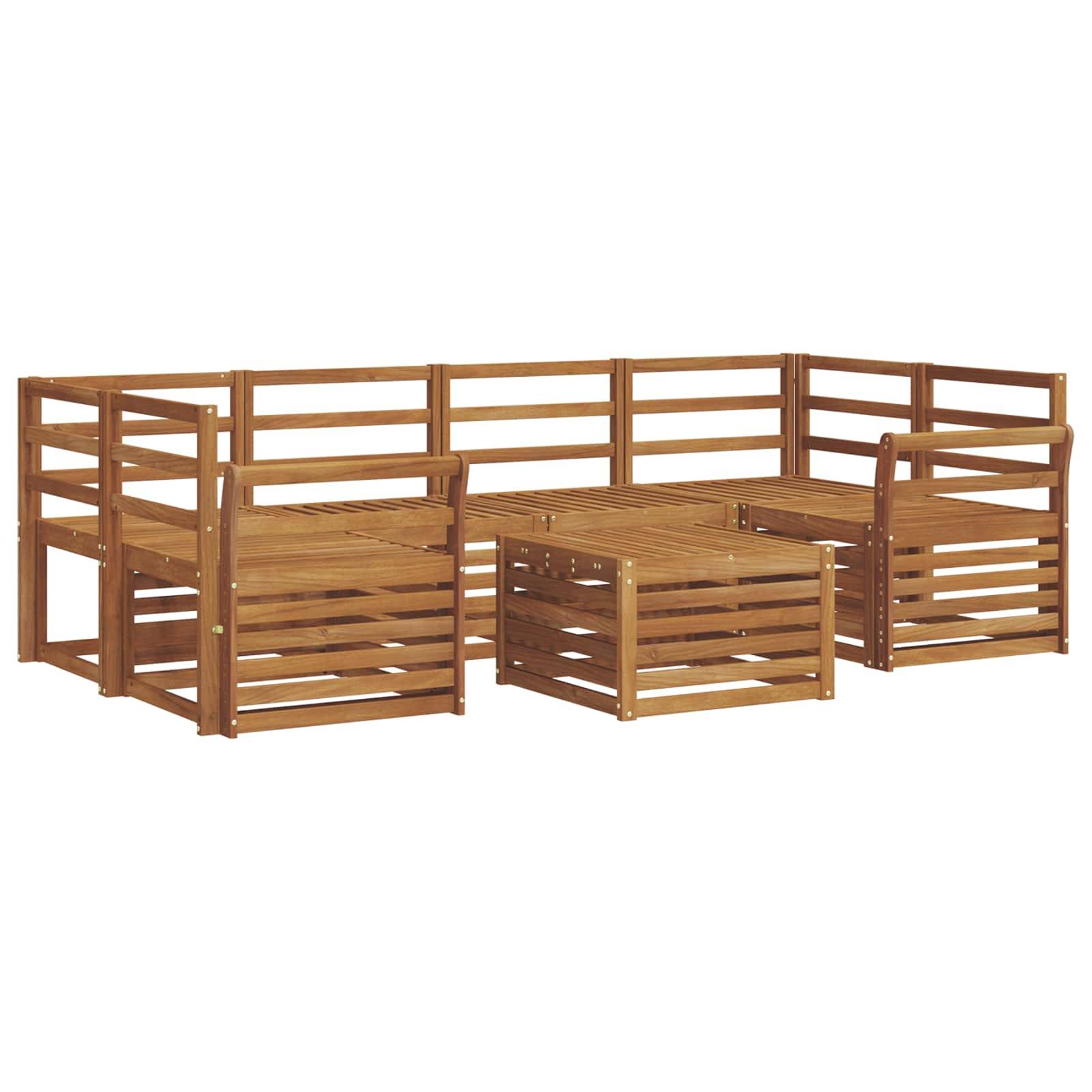 vidaXL Outdoor-Sofagarnitur 7 pcs Natur Massivholz Akazie
